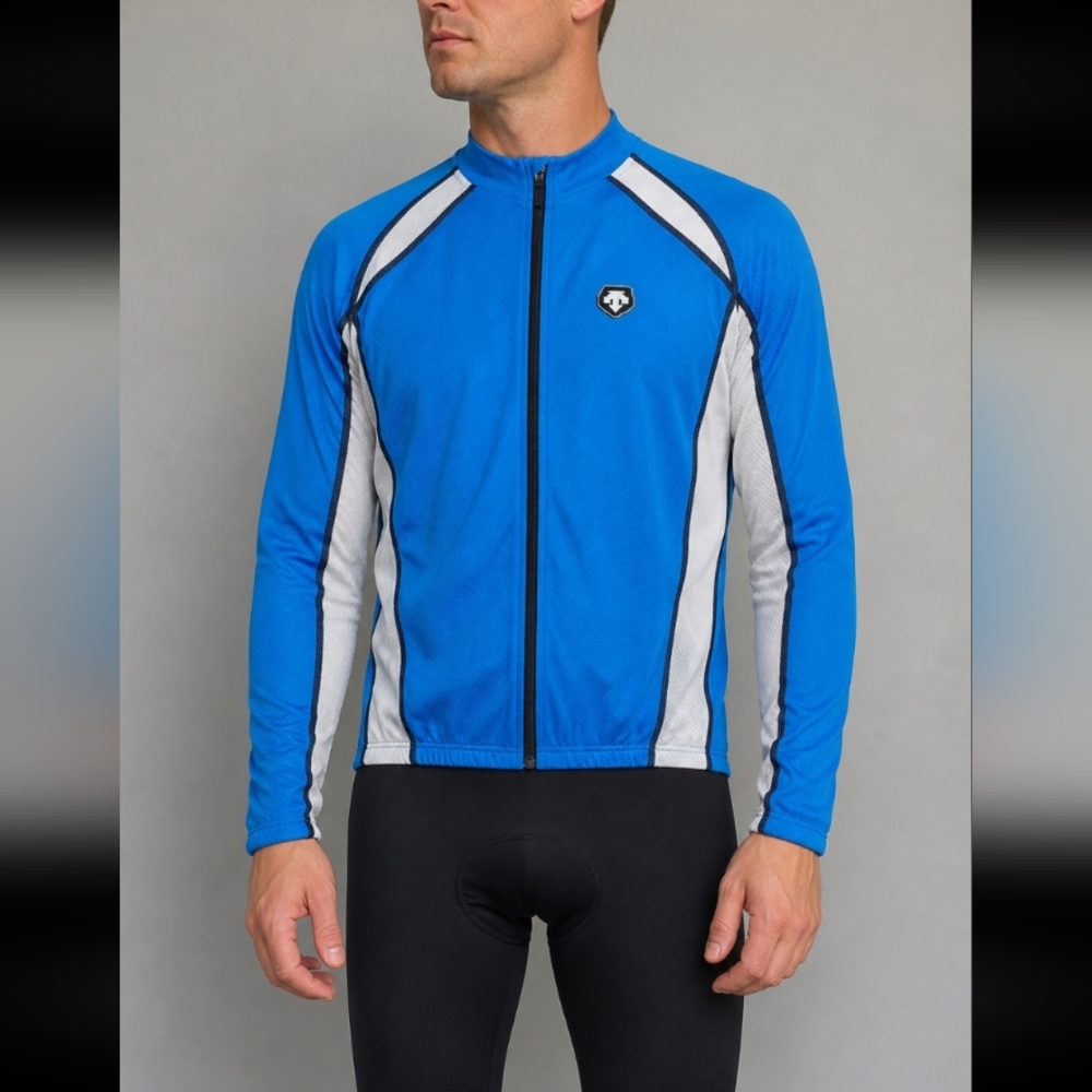 DESCENTE Waffle Knit Bicycle Riding Jacket w Back Pockets Medium